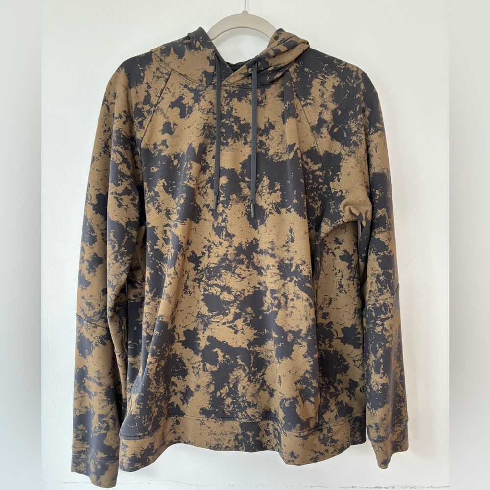 Lululemon Men’s Brown/Black Tie Dye Long-sleeve Hoodie Size Large L